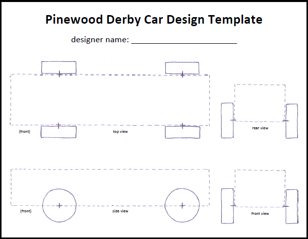 Cub Scout Pinewood Derby Car Tempate Kurt s Blog