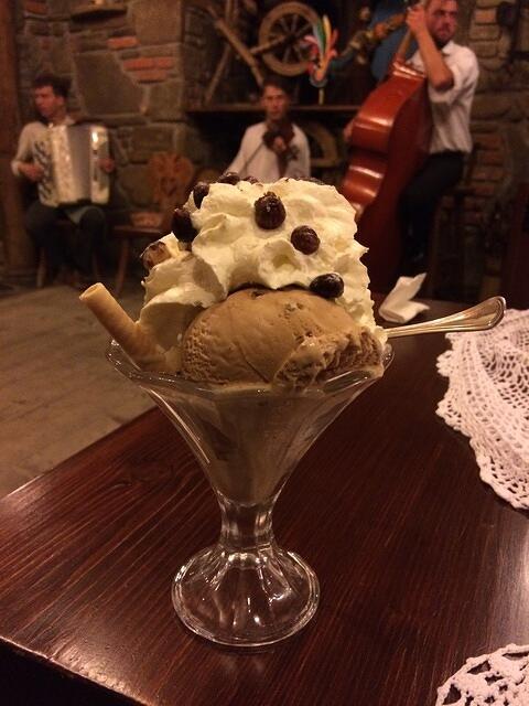 11-walnut ice cream sundae with hot fudge and roasted hazelnuts