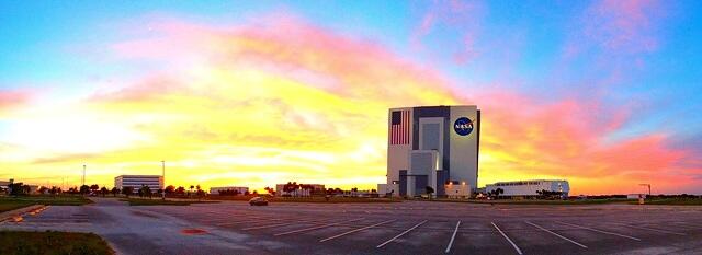 Sunset and VAB - panorama