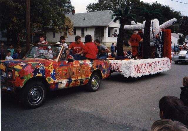 Senior float homecoming parade 1 - from Robyn Joos private photo collection