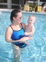 ElijahAndMommyInThePool