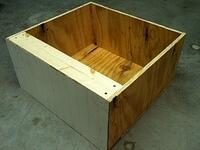 Custom built wood washer and dryer shelves 4