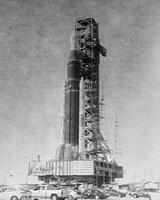 plate 11 - nasa artemis ii at base of pad