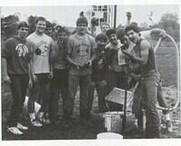 Cleaning up the football field