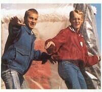 Paul Gould and Matthew Ackerman riding the famous float
